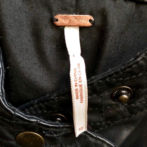 FREE PEOPLE Black Faux Leather Moto Jacket - Picture 2 of 2